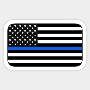 Thin Blue Line American Flag Sticker